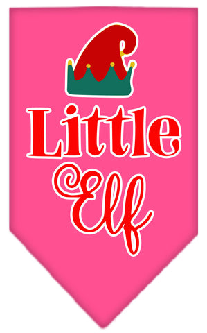 Little Elf Screen Print Bandana Bright Pink Small