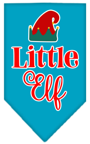 Little Elf Screen Print Bandana Turquoise Small