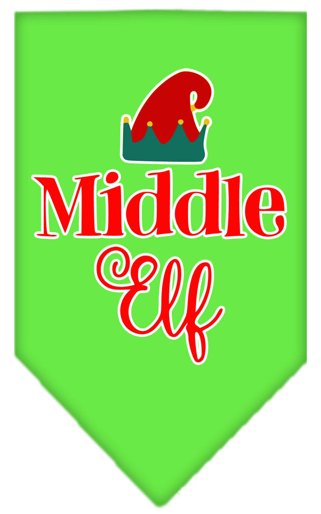 Middle Elf Screen Print Bandana Lime Green Large