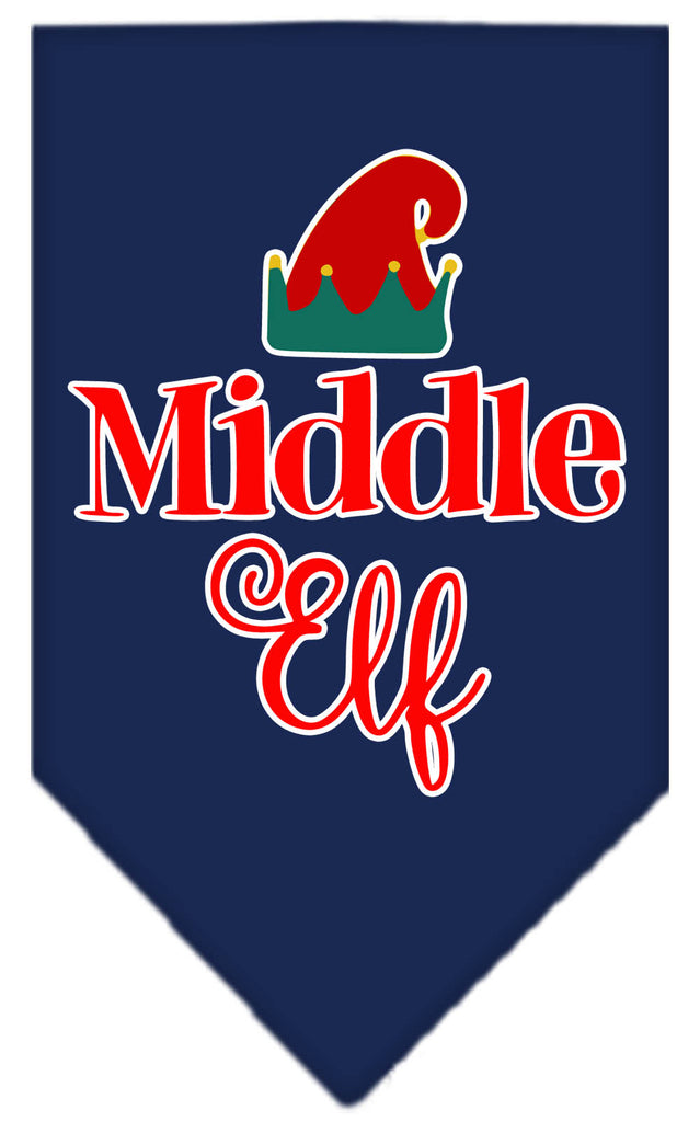 Middle Elf Screen Print Bandana Navy Blue Large