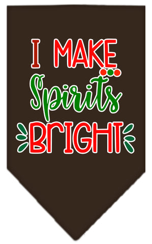 I Make Spirits Bright Screen Print Bandana Cocoa Large