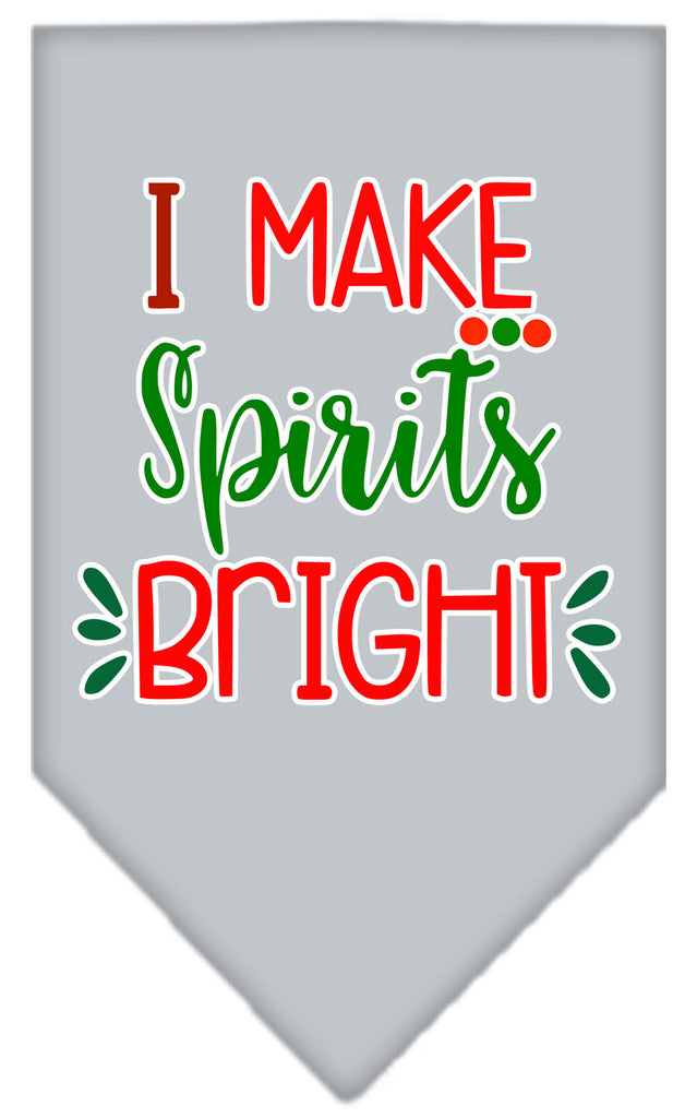 I Make Spirits Bright Screen Print Bandana Grey Large