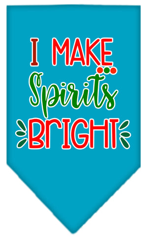 I Make Spirits Bright Screen Print Bandana Turquoise Large