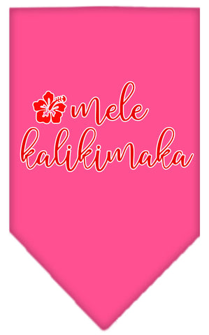 Mele Kalikimaka Screen Print Bandana Bright Pink Large