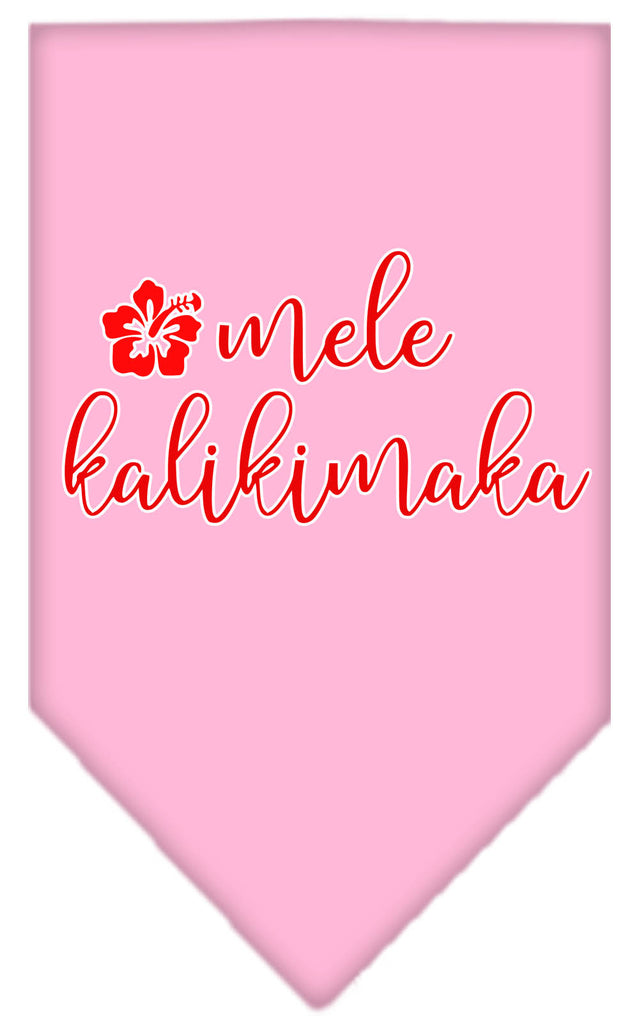 Mele Kalikimaka Screen Print Bandana Light Pink Large