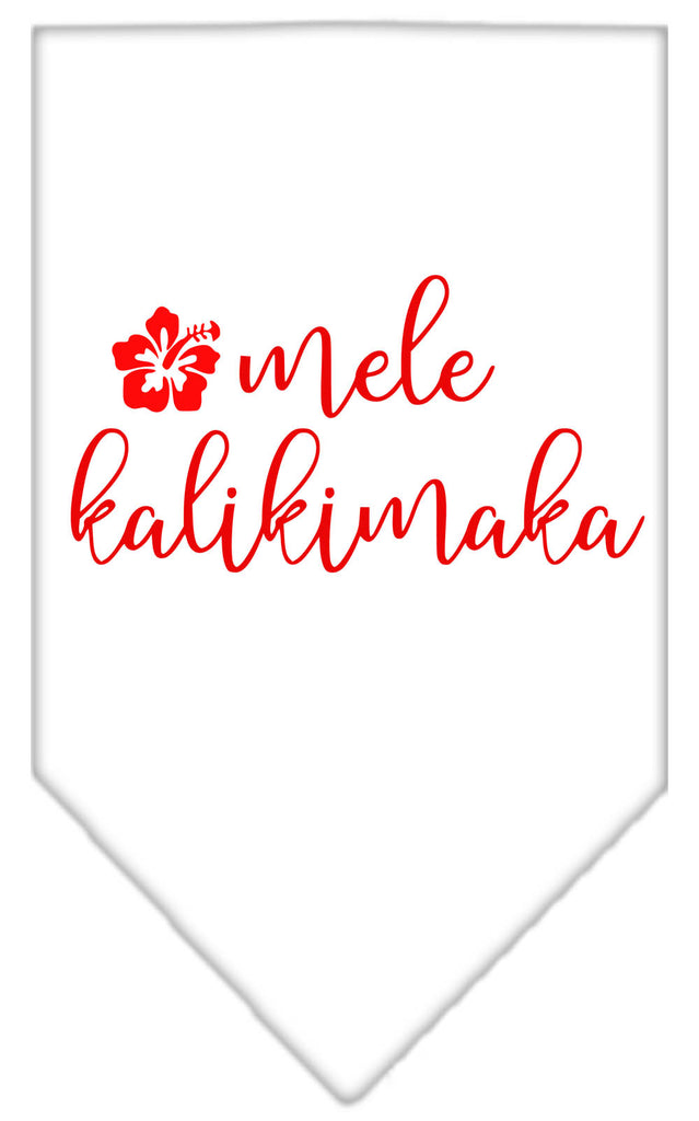 Mele Kalikimaka Screen Print Bandana White Large