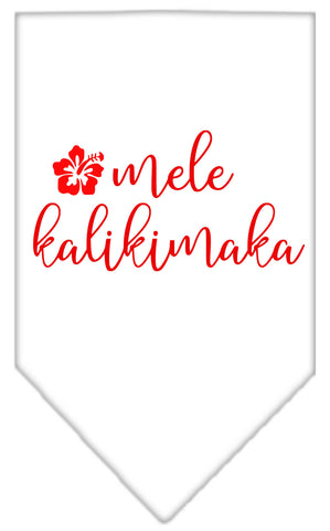 Mele Kalikimaka Screen Print Bandana White Large