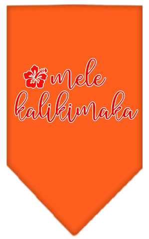 Mele Kalikimaka Screen Print Bandana Orange Small