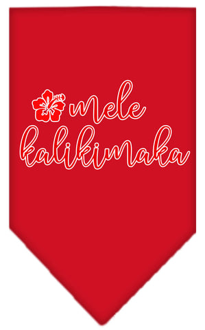 Mele Kalikimaka Screen Print Bandana Red Small