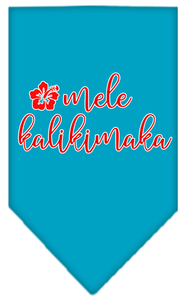 Mele Kalikimaka Screen Print Bandana Turquoise Small