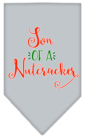 Son Of A Nutcracker Screen Print Bandana Grey Large