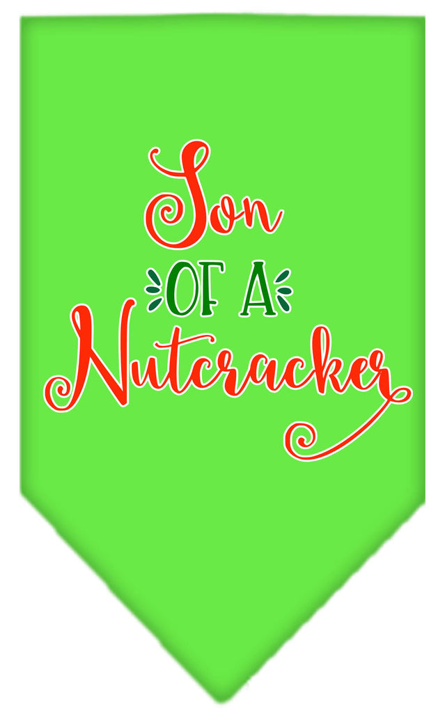 Son Of A Nutcracker Screen Print Bandana Lime Green Large