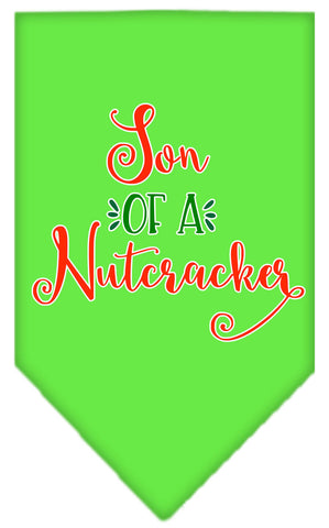 Son Of A Nutcracker Screen Print Bandana Lime Green Large