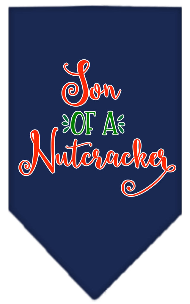 Son Of A Nutcracker Screen Print Bandana Navy Blue Large