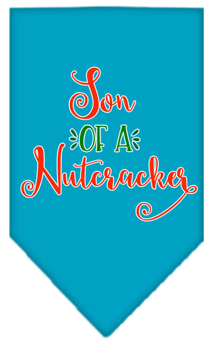 Son Of A Nutcracker Screen Print Bandana Turquoise Large