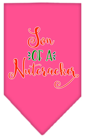 Son Of A Nutcracker Screen Print Bandana Bright Pink Small