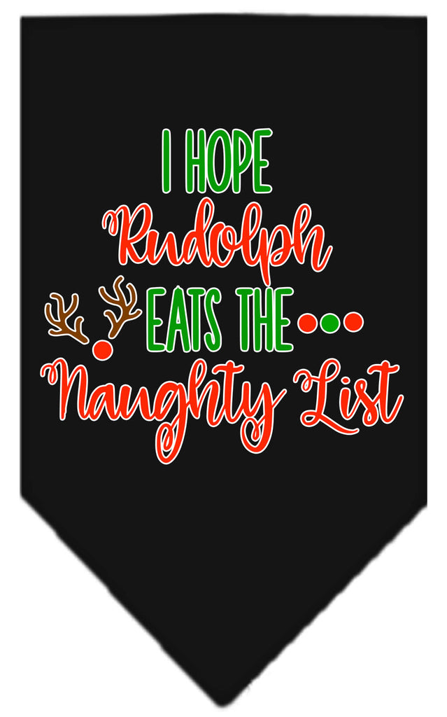 Hope Rudolph Eats Naughty List Screen Print Bandana Black Large