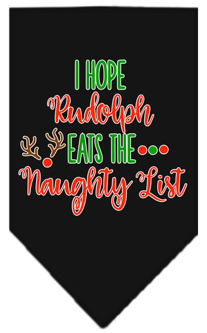 Hope Rudolph Eats Naughty List Screen Print Bandana Black Large