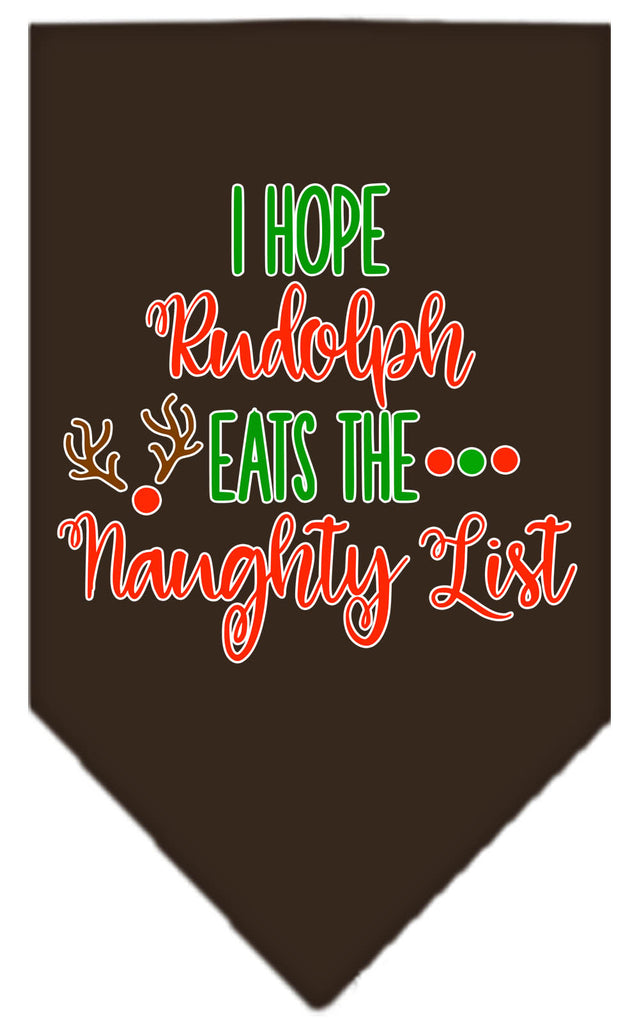 Hope Rudolph Eats Naughty List Screen Print Bandana Cocoa Large