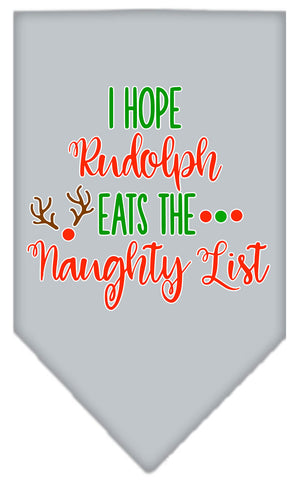 Hope Rudolph Eats Naughty List Screen Print Bandana Grey Large