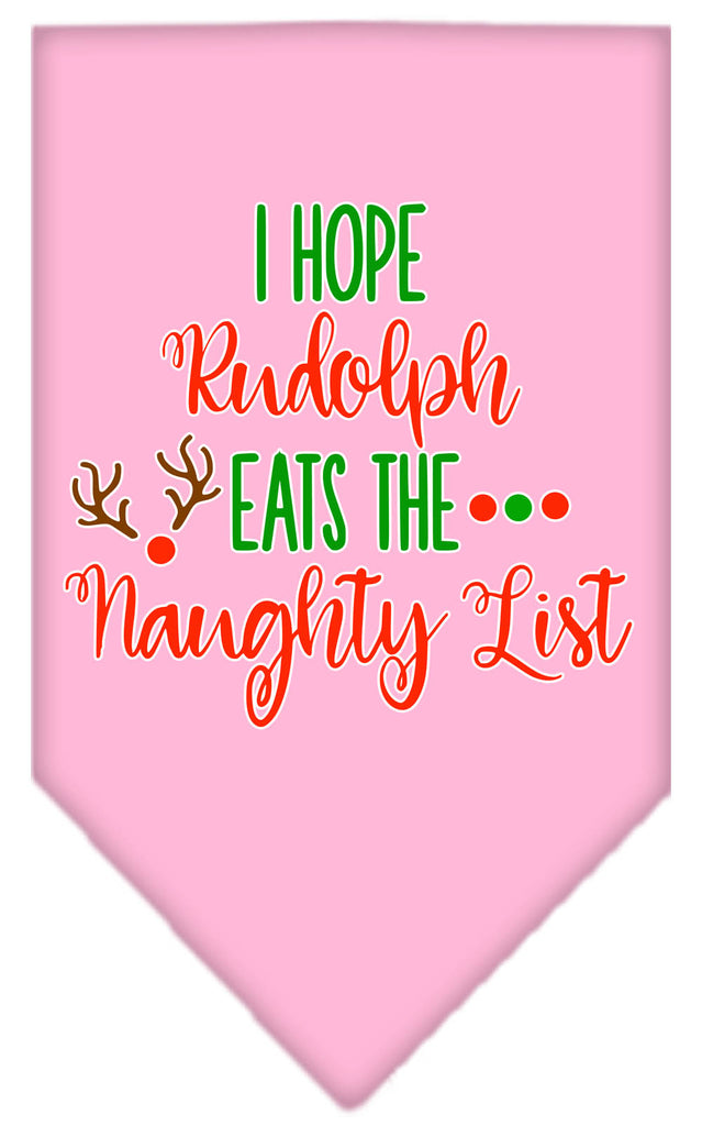 Hope Rudolph Eats Naughty List Screen Print Bandana Light Pink Large