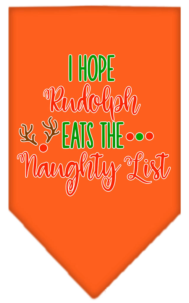 Hope Rudolph Eats Naughty List Screen Print Bandana Orange Large