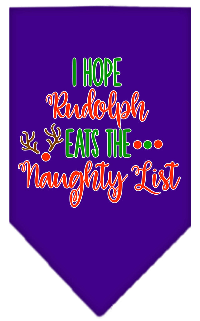 Hope Rudolph Eats Naughty List Screen Print Bandana Purple Small