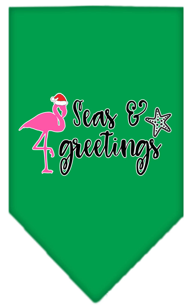 Seas And Greetings Screen Print Bandana Emerald Green Large