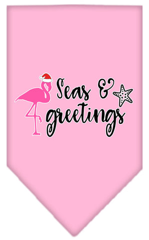 Seas And Greetings Screen Print Bandana Light Pink Large