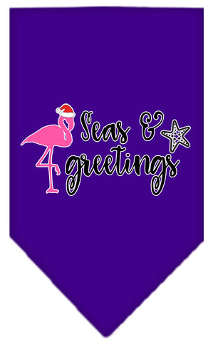 Seas And Greetings Screen Print Bandana Purple Large