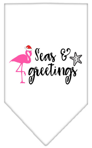 Seas And Greetings Screen Print Bandana White Large