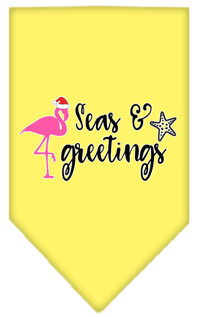 Seas And Greetings Screen Print Bandana Yellow Large