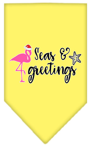 Seas And Greetings Screen Print Bandana Yellow Large