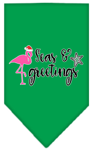 Seas And Greetings Screen Print Bandana Emerald Green Small