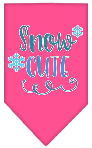 Snow Cute Screen Print Bandana Bright Pink Large