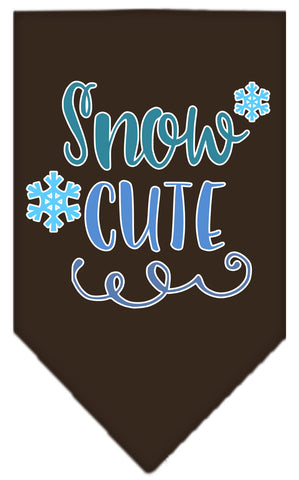 Snow Cute Screen Print Bandana Cocoa Large