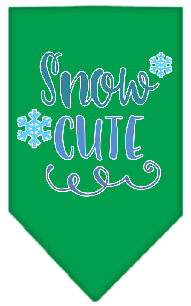 Snow Cute Screen Print Bandana Emerald Green Large