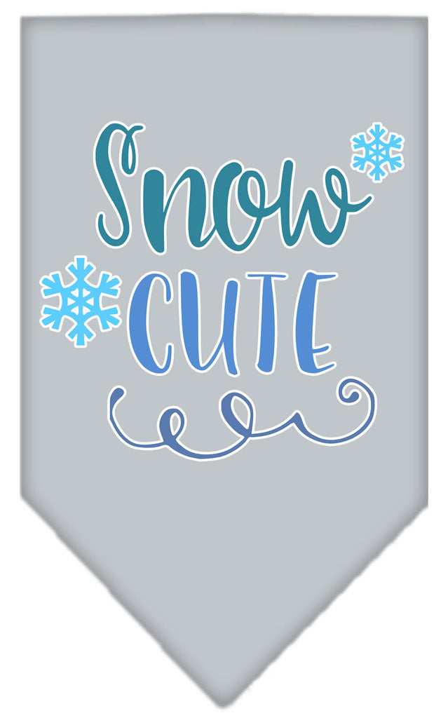 Snow Cute Screen Print Bandana Grey Large