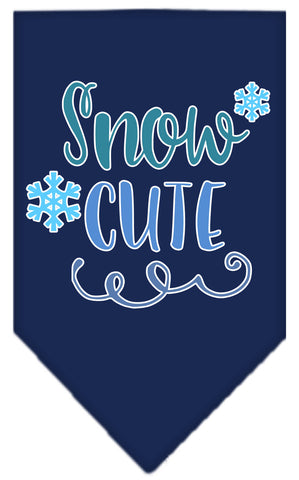 Snow Cute Screen Print Bandana Navy Blue Large