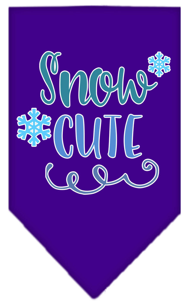 Snow Cute Screen Print Bandana Purple Large