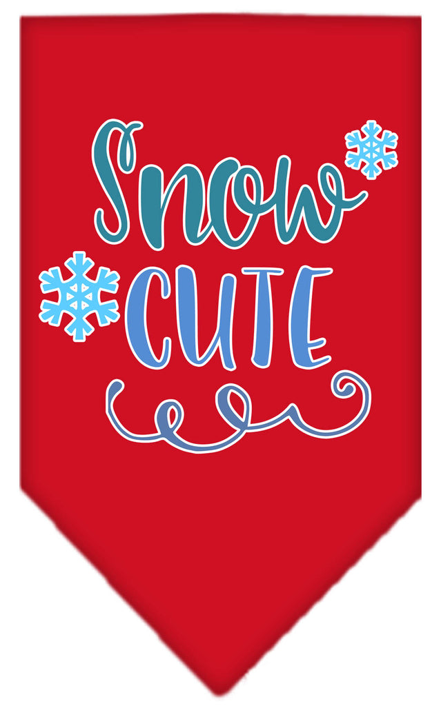 Snow Cute Screen Print Bandana Red Large