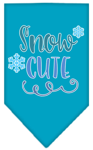 Snow Cute Screen Print Bandana Turquoise Large