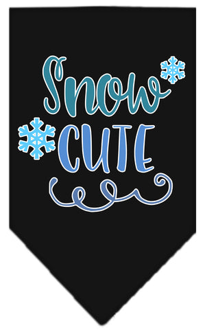 Snow Cute Screen Print Bandana Black Small