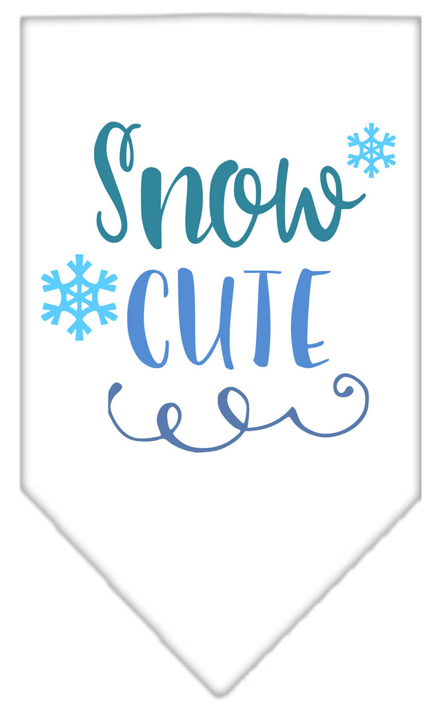 Snow Cute Screen Print Bandana White Small