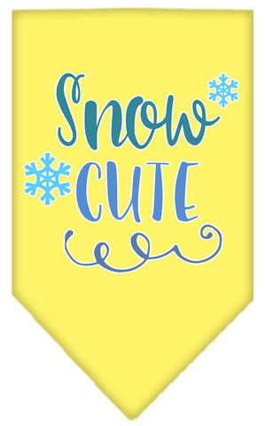 Snow Cute Screen Print Bandana Yellow Small