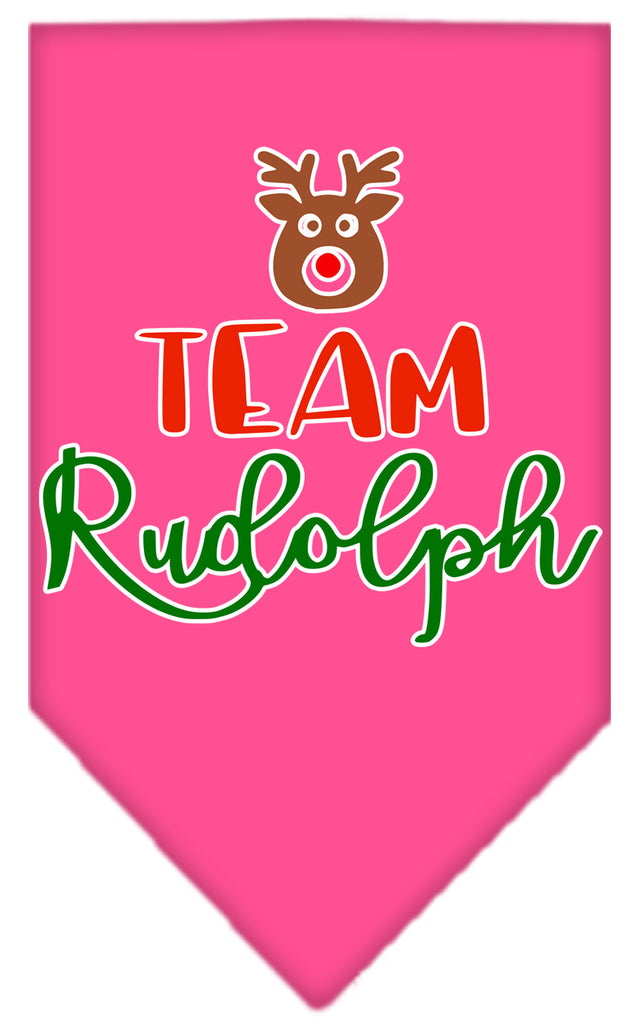 Team Rudolph Screen Print Bandana Bright Pink Large