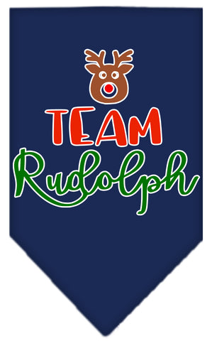 Team Rudolph Screen Print Bandana Navy Blue Large