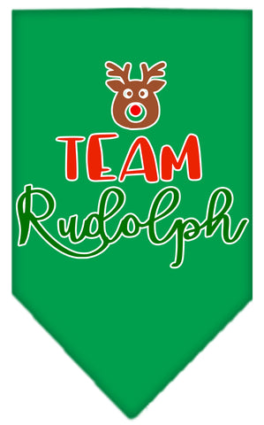 Team Rudolph Screen Print Bandana Emerald Green Small