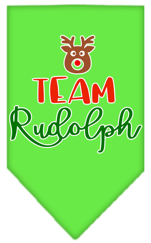 Team Rudolph Screen Print Bandana Lime Green Small