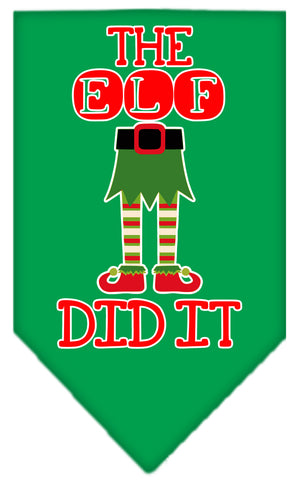 The Elf Did It Screen Print Bandana Emerald Green Large